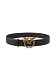 Pinko Love Berry H4 Belt Vitello Set Cintura,Z99Q_nero-Antique Gold, S Donna...