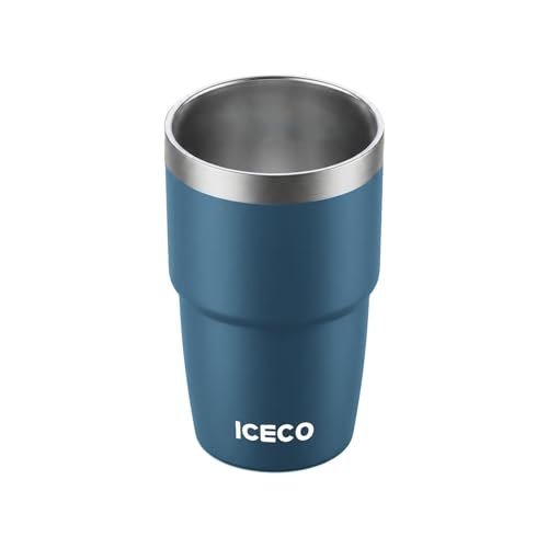 Image of ICECO 8 oz Tumbler, Insulated Espresso Cup Set of 2, Stainless Steel Drinkware, Vacuum Insulated Espresso /Coffee Cup, Stackable Mini Tumbler, Small Cup for Coffee