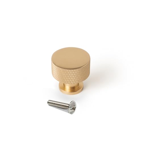 Preisvergleich Produktbild Emuca - Lot von 10 Möbelknöpfe, Durchmesser 30mm, Aluminium, Gold