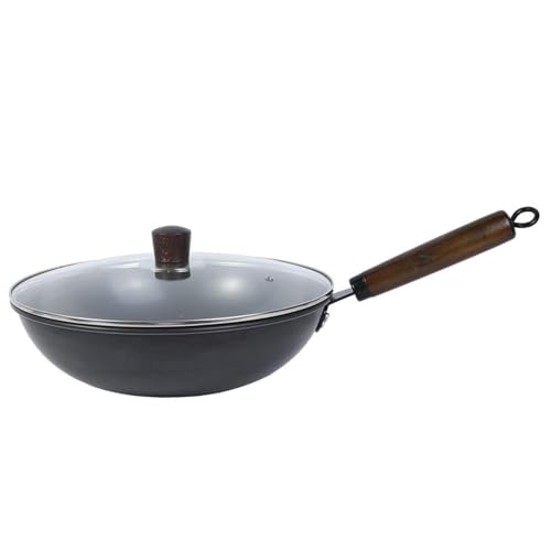 Wok de hierro fino de 13.4 pulgadas con tapa miniatura 1