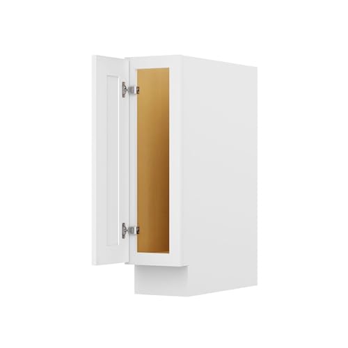Image of Furinno Shaker Tray Bases Kitchen Cabinet, Ready to Assemble, 24 D x 9 W x 34.5 H, White