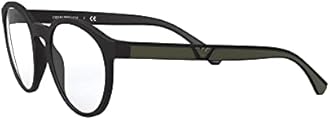 Emporio Armani Men's Ea4152 Prescription Eyewear Frames with Two Interchangeable Sun Clip-ons Round