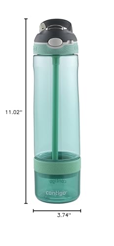 Contigo AUTOSPOUT Straw Ashland Water Bottle with Infuser, 26 oz., Grayed Jade