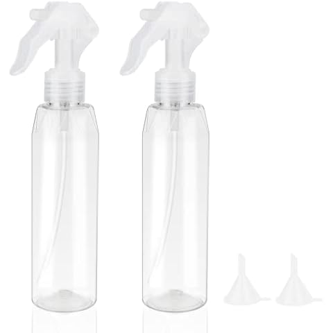 200ml Water Spray Bottles Misting Clear Hair Sprayer Empty Water Alcohol Bottle for Travel Beauty Cleaning Gardening (2PCS) Cover