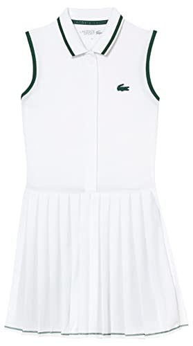 Lacoste Damen Ef1003 Sportkleid, Weiß/Grün, 42