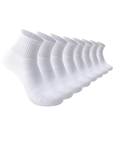 Womens Ankle Socks Cushion Athletic Running Sports Socks Mini Crew Soft Cotton Socks 5-8/8-11,4 Pairs