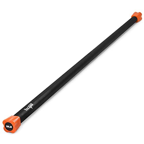 Yes4All Total Body Weighted Workout Bar, Body Bar For Exercise, Therapy, Aerobics, And Yoga, Strength Training 25Lbs #TOP4