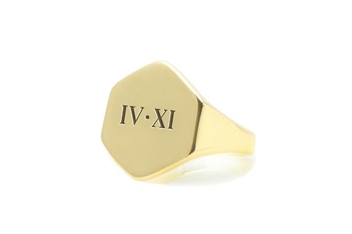 Bague Personnalisée Chiffres Romains en Or pour homme et femme