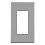 Leviton 80301-SGY 1-Gang Decora Plus Wallplate Screwless Snap-On Mount, Gray
