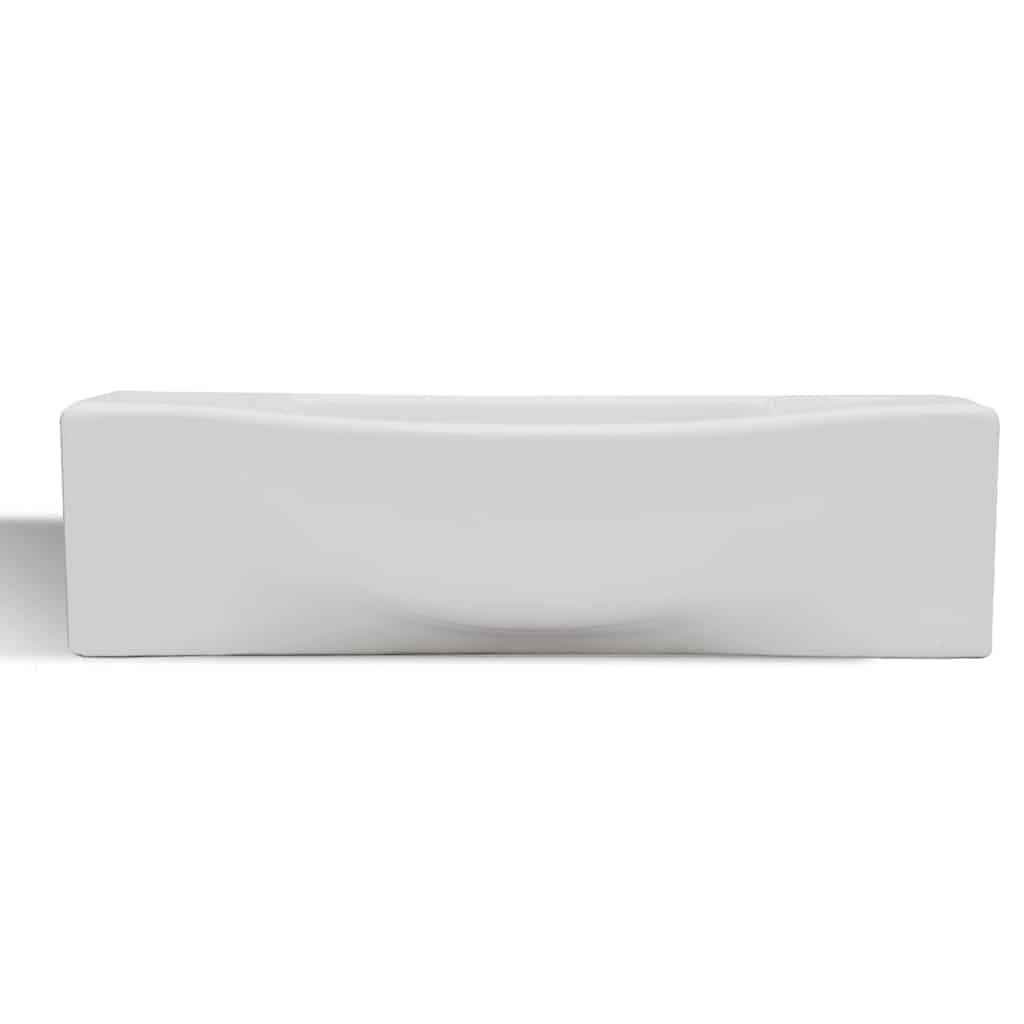 Ceramiczna umywalka wisząca na ścianie 450 x 250 x 120 mm biała łazienka umywalka z otworem na kran i przelewem