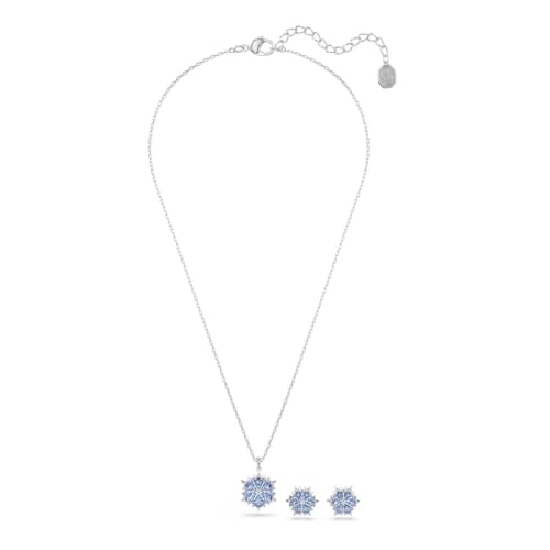 Miniatura 2 de Swarovski Conjunto Magic, Conjunto De Colgante Y Pendientes, Inspirados Y Con Forma De Copo De Nieve, En Un Diseño Lleno De Brillo Zirconias En Azul Grisáceo, Baño En Tono Rodio, Azul
