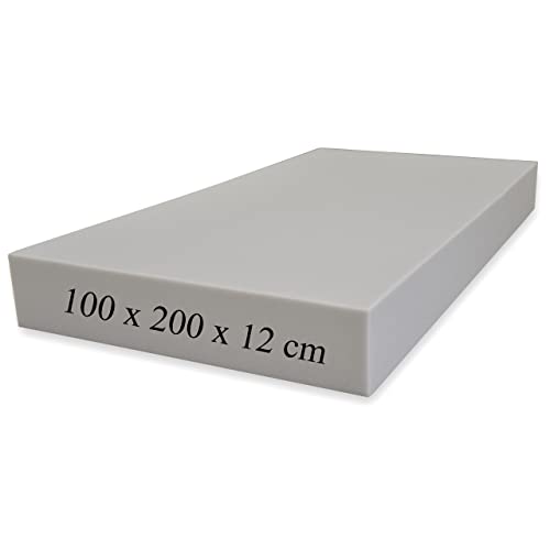 Planchas goma espuma poliuretano - Alta Densidad D25kg (100x200x12cm) Gris - espuma para tapizar,...