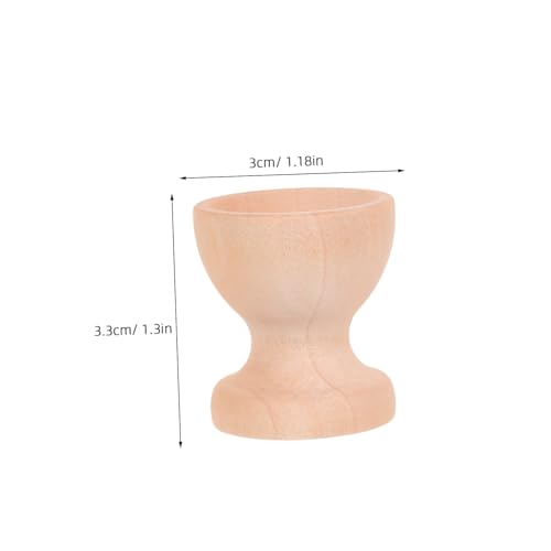 Cabilock 12 Stück Teiliges Set Holz Eierbecher Unbemalt Glatte Oberfläche DIY Bastelset für Ostern Frühstück Eierhalter für Familienfeiern und Dekorative Tischgestaltung – Bild 3