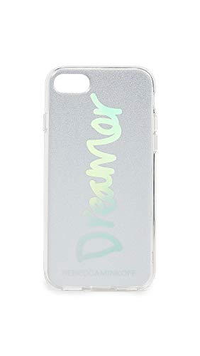 Rebecca Minkoff Be More Transparent Case for iPhone 7/8 - Dreamer Silver Glitter/Holographic Foil