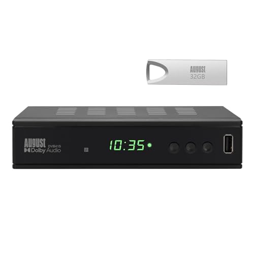 Freeview Set Top Box Recorder - August DVB415 - 1080P Freeview HD HDMI and Scart Digital TV Receiver with Multimedia Player PVR for Recording