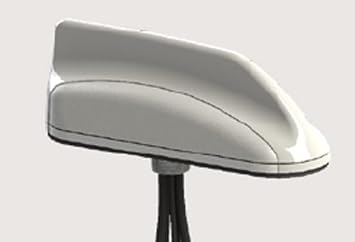 MobileMark 4-in-1 MXFG408 MaxFin Multi-Band 5G 2X Sub-6 LTE, 1X WiFi, GNSS Antenna - SMA - 15ft - White- Thread Mounting