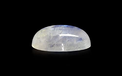 INDIA MADE Pietra di luna arcobaleno naturale 12,25 Ratti ovale 12 x 16 x 6,5 mm 10 mm zirconia cubica/diamante Inc. con certificato di laboratorio-B09FWY772R