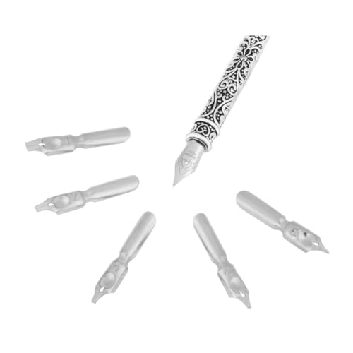 Kit Caneta Tinteiro Pena Engrenagem Branco