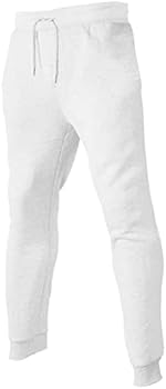 Heren casual katoenmix broek, losse pasvorm, trekkoord in de taille, rechte pijpen, casual effen, losse yoga joggingbroek (Color : Blue, Size : L