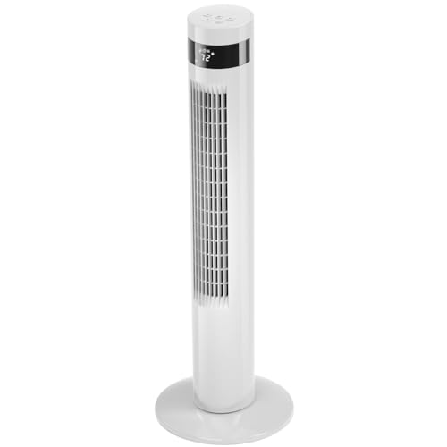 Antarctic Star Tower Fan 85°Oscillating Fan Quiet Cooling 12H Timer Remote Control Bladeless Electric 3 Speeds Wind 3 Modes, 35INCH, WHITE