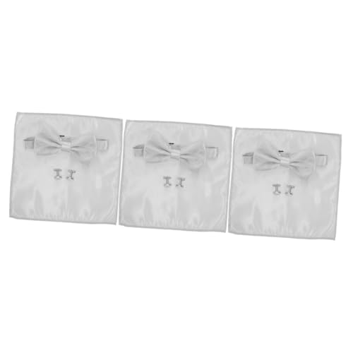 Didiseaon 3 Sets Pre Tied Bow Tie for Men Cufflinks and Studs Tuxedo Accessories for Wedding Groom Mens Suit Decorations