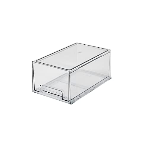 冷蔵庫 ストッカー プラスチック 収納ラック 引き出し 冷蔵庫ラック 冷蔵庫収納 整理 収納ボックス キッチンストッカー たまごケース エッグホルダー 収納力 調味料 卵入れ (透明,XL)