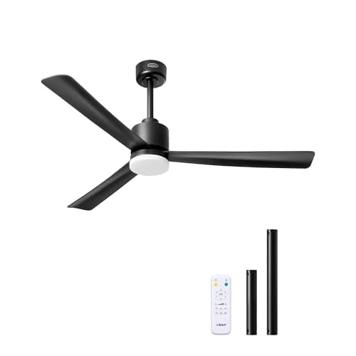 EDISHINE 42“ Boho Chic Ceiling Fans with Lights, Bamboo Cage, 3-ABS Blades, 10%-100% Dimmable, Timer, Remote Control, 6 Speeds, Indoor Quite Rattan Fan Ceiling for Living Room, Bedroom, Dini