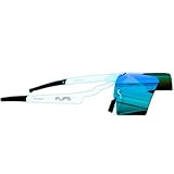 Family Tree Remedies Flip Up Athletic Sunglasses – UV400 Mirrored Retro Sport Visor Shades for Baseball, Pickleball, Cycling (Blue)