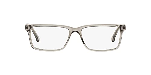 Brooks Brothers Men's BB2019 Rectangular Prescription Eyewear Frames, Transparent Grey/Demo Lens, 53 mm