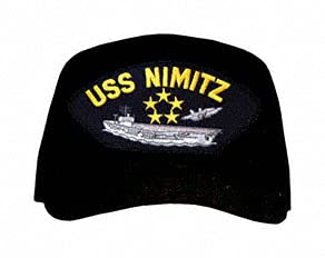USS Nimitz with 5 Stars Ships Ball Cap, Navy Blue, One Size