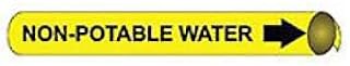 Pipe Marker - Precoiled and Strap-on - Non-Potable Water, Yellow, For Pipe 1-1/8