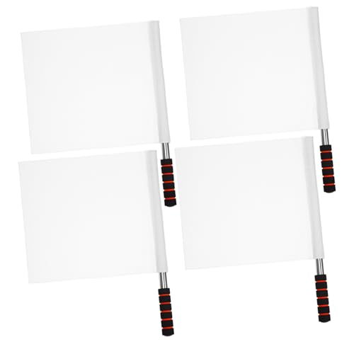 BIUDECO 4Pcs Hand Signal Flags with Stainless Steel Pole High Visibility Waving Flags for Referees Lightweight and Durable for Outdoor Sports Events