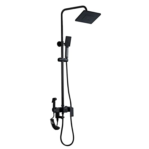 Système de douche anticalcaire noir en aluminium pour rénovation