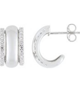 Boucles d'oreilles Or Blanc 9 carats LIKKE serties d'un Oxyde précieux