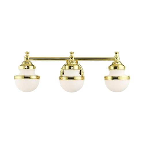 Livex Lighting 3 Light Polished Brass Bath Vanity,5713-02