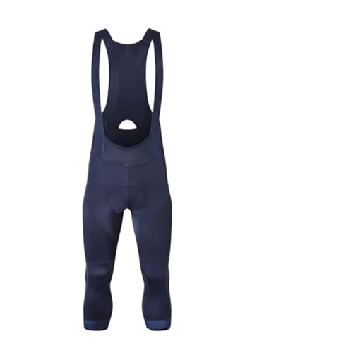 GIYXHU Culotte con Tirantes para Ciclismo Pantalones Cortos con Pechera for Ciclismo 3/4 for Hombre, Pantalones Acolchados for 6 Horas de Paseo(Blue,M)