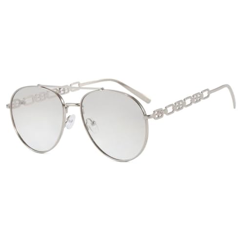 Lunettes de soleil vintage sans monture pour femme avec verres transparents UV400