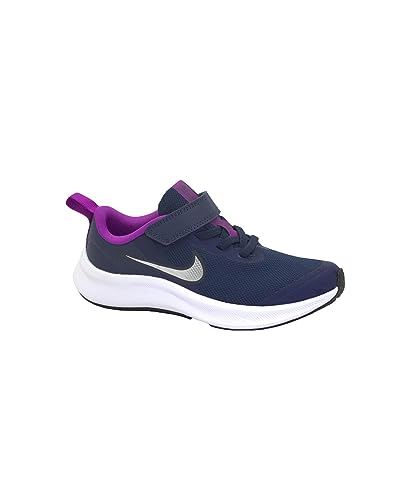 Nike Boy's Casual Running Shoe, Midnight Navy Metallic Silver, 3 AU