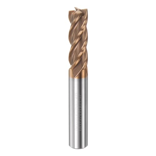 Image of HARFINGTON Micro Grain Carbide Square End Mill 5 /16 inch x 15 /16 inch (8mm x 24mm) Cut 5 /16 inch (8mm) Shank 2-3 /8 inch (60mm) Length AlTiN Coated 4 Flutes Square Nose Cutter for Alloy Steel Hardened Steel