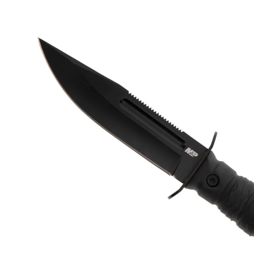 Smith & Wesson M&P Special Ops High Carbon S.S. Full Tang Fixed Blade Survival Knife with Clip Point, Rubberized Handle, Sawback and Pommel for Outdoor and Tactical,Black - image 4