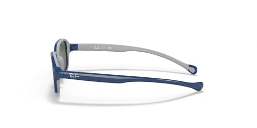 Ray-Ban Junior RJ9074S Sunglasses, Blue On Rubber Grey/Dark Green, 39 mm - image 3
