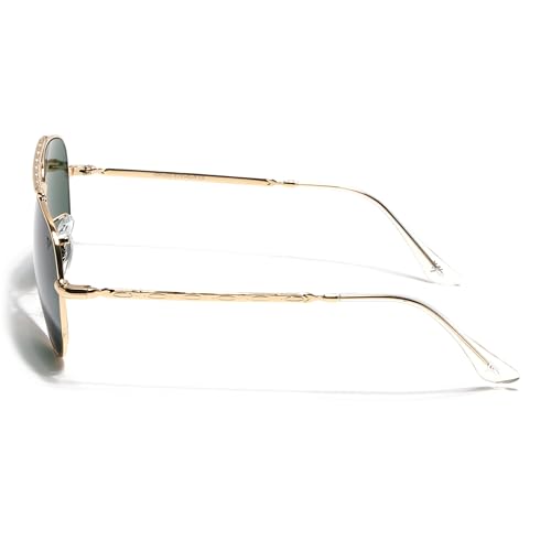 Image of Voyage Aviator Polarized Sunglasses for Men & Women (Black Lens | Grey Frame - MG7619)