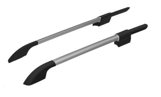 AUTOKART Stylish Roof Rails (in Metal) in Rocket Curve Design (Type E) in Silver Colour with Both Legs in Black Compatible with Maruti Suzuki Grand Vitara for Year 2022-2023 Models (Set of 2 Pieces)