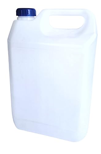Tanica di colore bianco opaco con tappo a vite blu