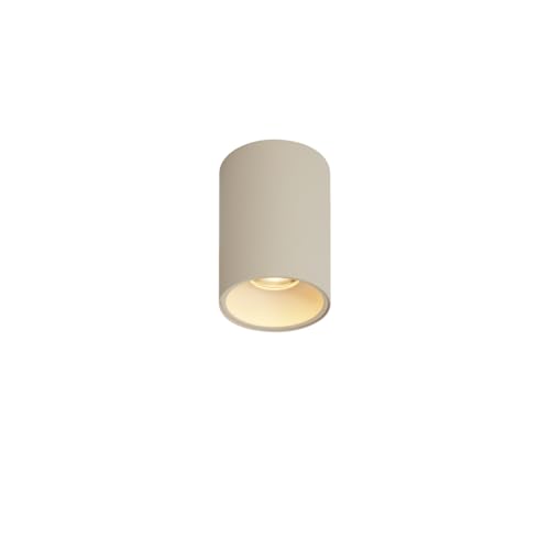 Qazqa Moderno Moderne opbouwspot beige GU10 50mm rond - Deep Aluminio Redonda Adecuado para LED Max. 1 x 10 Watt