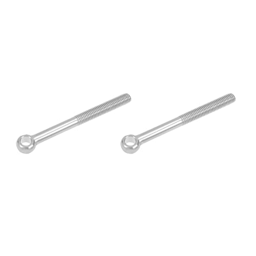 Image of METALLIXITY Shoulder Swing Lifting Bolt (M14x140mm) 2Pcs, 304 Stainless Steel Eye Bolts - for Home Renovation, Pipeline Gate Valves Fasteners, Silver
