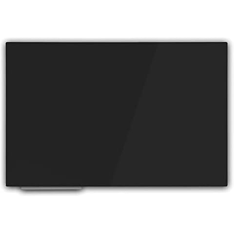 FLODI. Magnetic Glass Whiteboard - Black (80 x 110 cm) Dry-Wipe Memoboard, Scratch Resistant Magnet Board, Portrait or Landscape Mounting Glassboard Cover