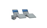 Aqua Outdoors in-Pool Chaise Set - Two Chaises - Two Headrest Pillows and One in Pool Side Table - for ledges up to 9" inches (Grey Granite-Blue)