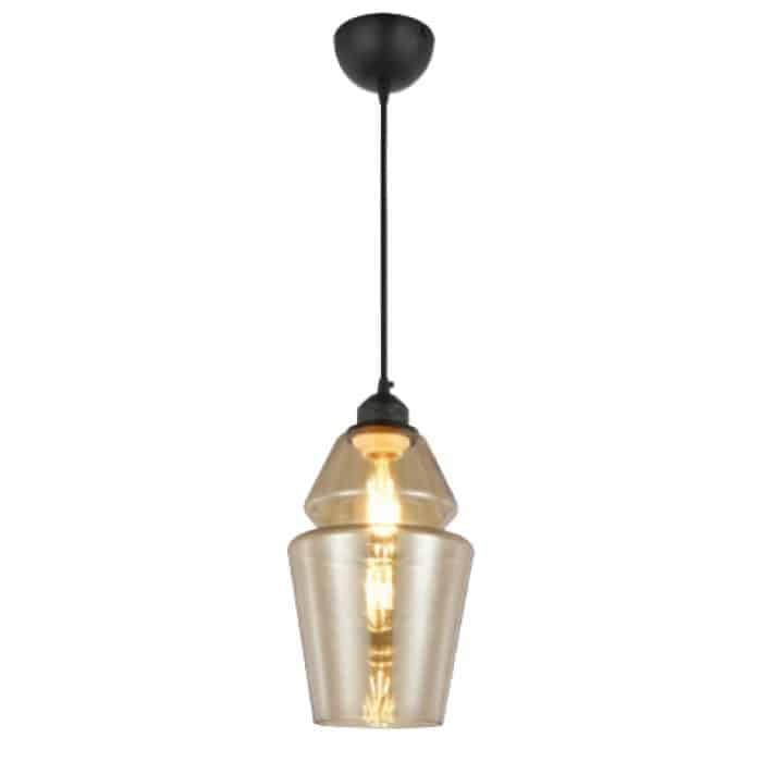 Lampada a sospensione, ambra, attacco E27, max. 60 W, IP20, senza sorgente luminosa, SPARK-1