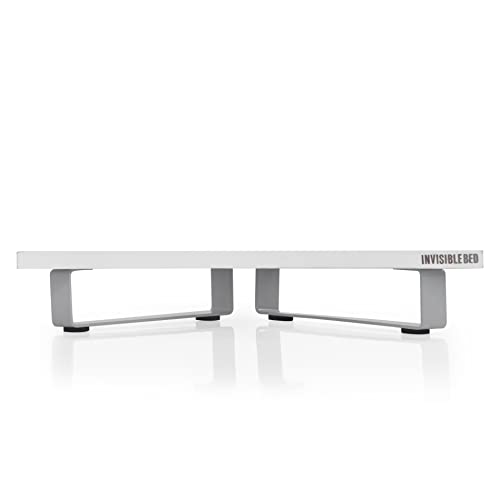 Image of INVISIBLE BED Wood Monitor Riser Stand, Computer Riser, Wool White